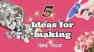 أفكار✨5 Ideas for making home decor أفكار لصنع ديكور البيت بابسط الاشياء #الأعمال_اليدوية #deco
