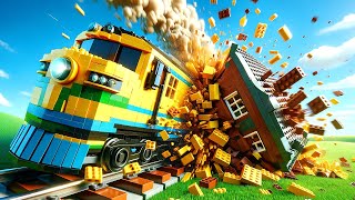 I RUINED OB's House with a LEGO TRAIN in Brick Rigs Multiplayer!