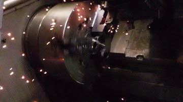 Lathe Sparks Slow Motion Facing Jaws