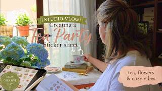 A Slow Creative Day in My Studio | Designing Cozy Stickers | Cozy Studio Vlog