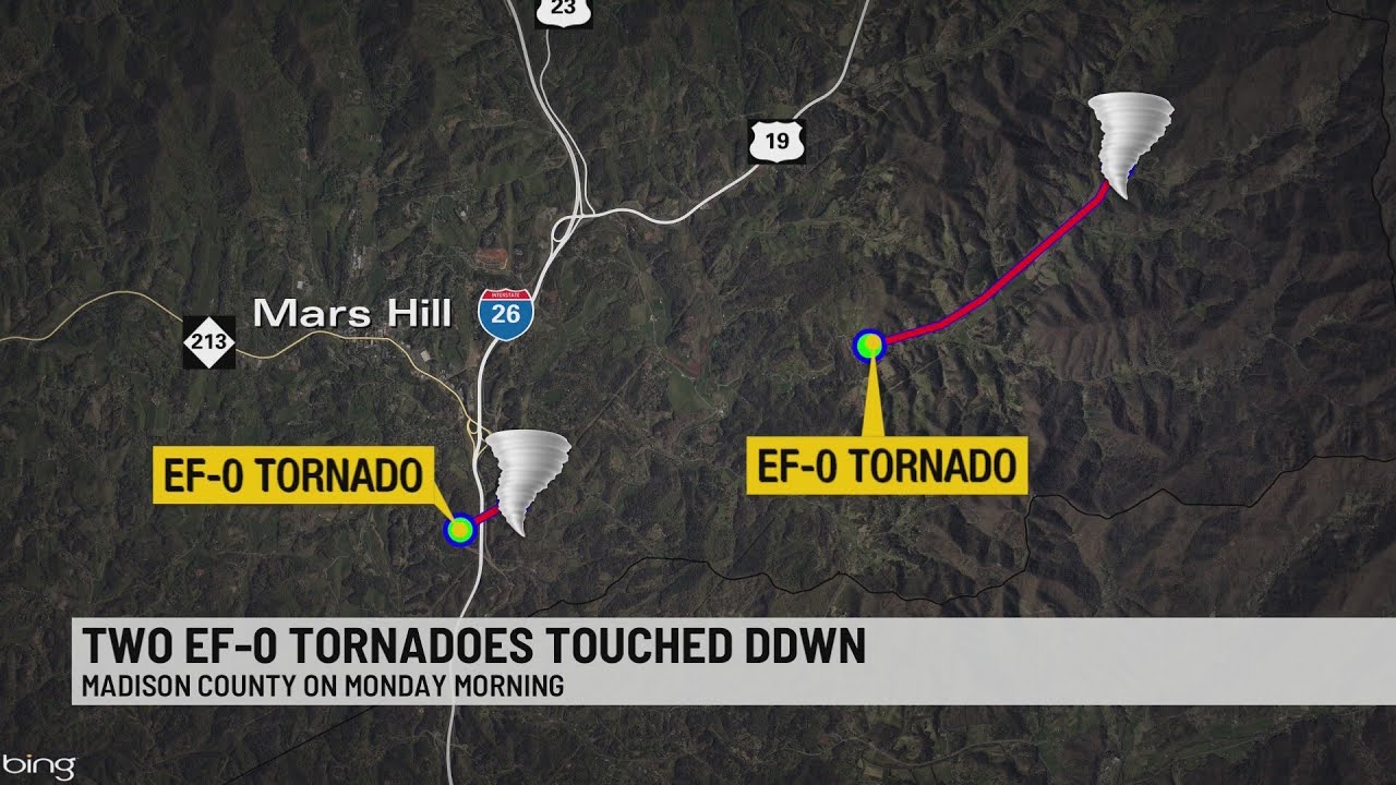 NWS: 2 tornadoes touched down in WNC during Monday storms - YouTube