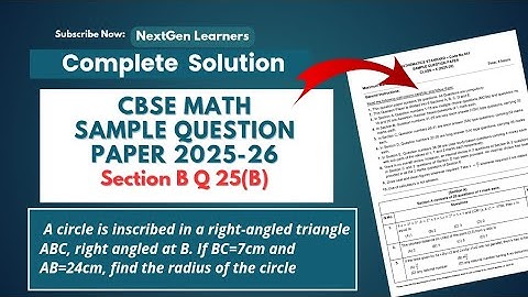 Class 10 Maths | CBSE Sample Paper 2025-26 |Section B Q 25 B Full Solution Explained Part 8