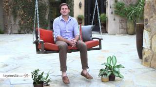 Belham Living Bigsby Resin Wicker Porch Swing with Cushion - Product Review Video For more details or to shop this Belham Living porch swing visit Hayneedle at http://www.hayneedle.com/product/belham-living-