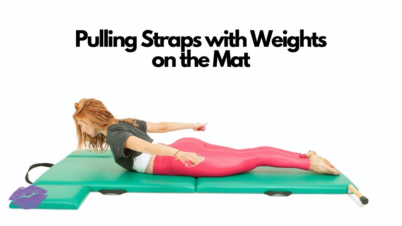 Pilates mat with strap clearance