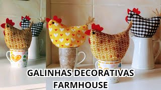 Decoração Farmhouse, , Fiz galinhas decorativas