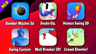 Bomber Master 3d,Snake Up,Human Swing 3D,Swing Canyon,Wall Breaker 3D!,Crowd Shooter|New Games Daily screenshot 2