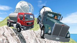 Cliff Drops with Trucks #1 - BeamNG DRIVE | SmashChan