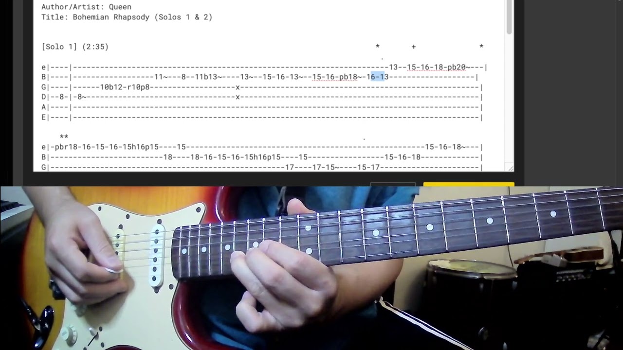 Bohemian Rhapsody guitar solo 1 tutorial (for my guitar students)