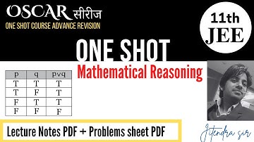 JEE I Mathematical Reasoning I ONE SHOT I OSCAR SERIES I JITENDRA SIR I MATHEMATICS