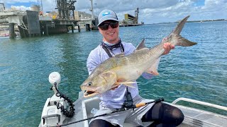 Fishing The Port of Brisbane for Threadfin Salmon & Flathead