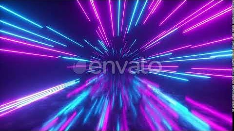 Flying in Space with Luminous Neon Lines | Motion Graphics - Envato elements