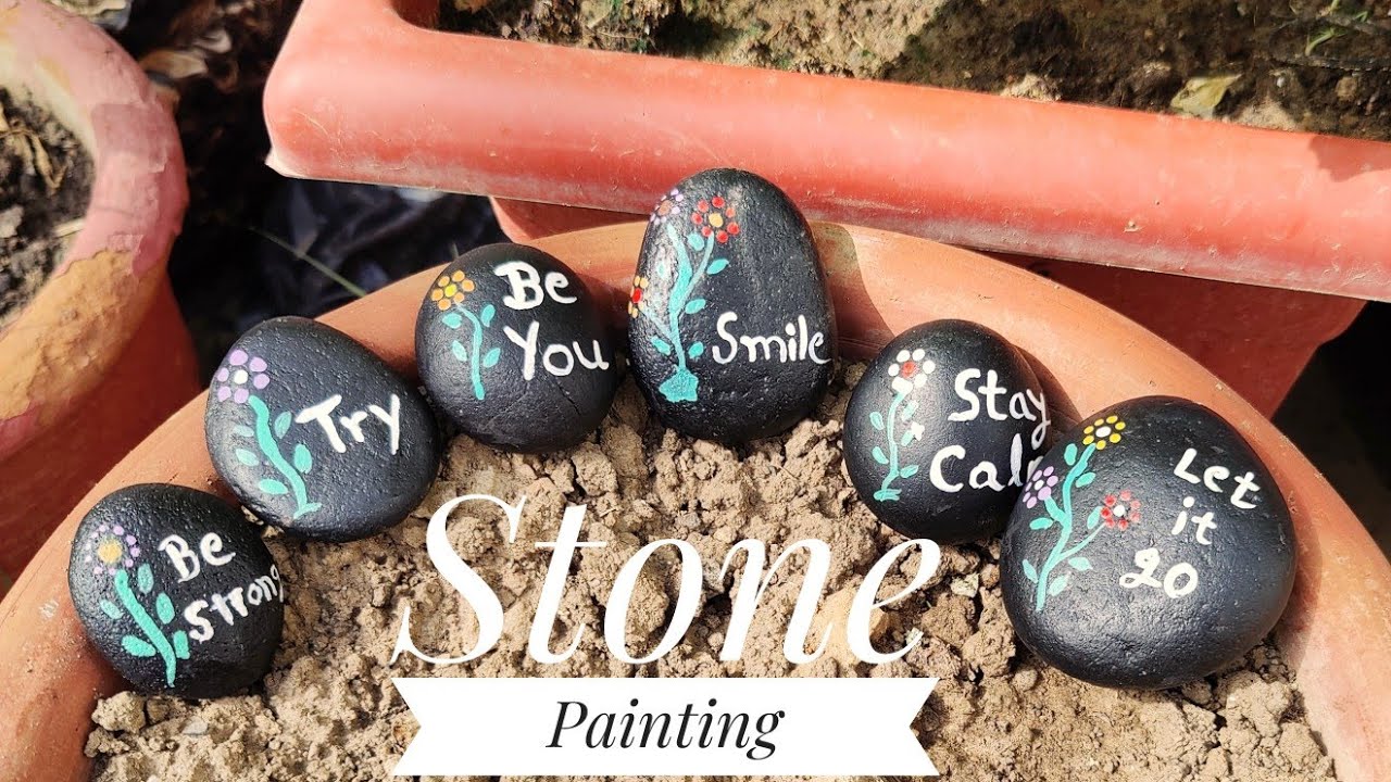 DIY Beautiful Stone Painting Idea | Stone Painting With Inspirational ...