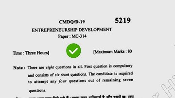 2019 KUK MCom 3rd Sem Entrepreurship Development Question Paper
