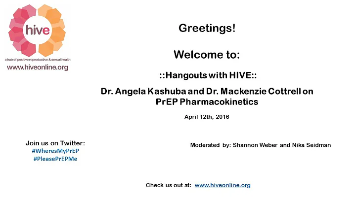 ::Hangouts with HIVE:: Dr. Angela Kashuba & Mackenzie Cottrell on PrEP Pharmacokinetics