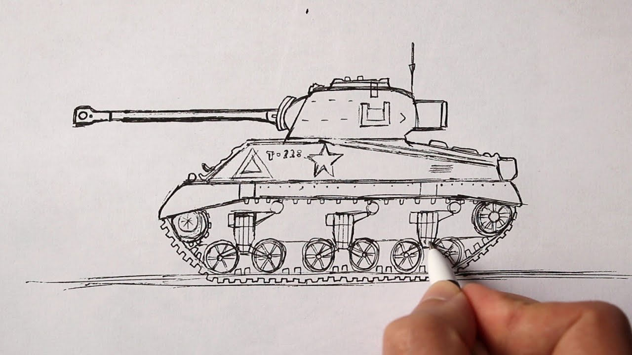 How to draw a Sherman Tank step by step 31523просмотров. 