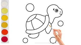 How to draw a tortoise step by step// kids Art// drawing cute  tortoise