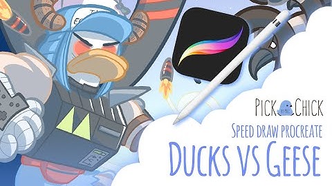 Regular Show Speed draw: Ducks vs Geese giant robots in Procreate