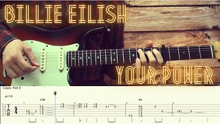 Billie Eilish - Your Power \/ Guitar Tutorial \/ Tabs + Chords