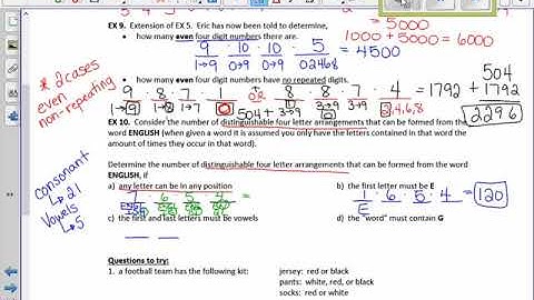 Fundamental Counting Principle part 2 Sept 2