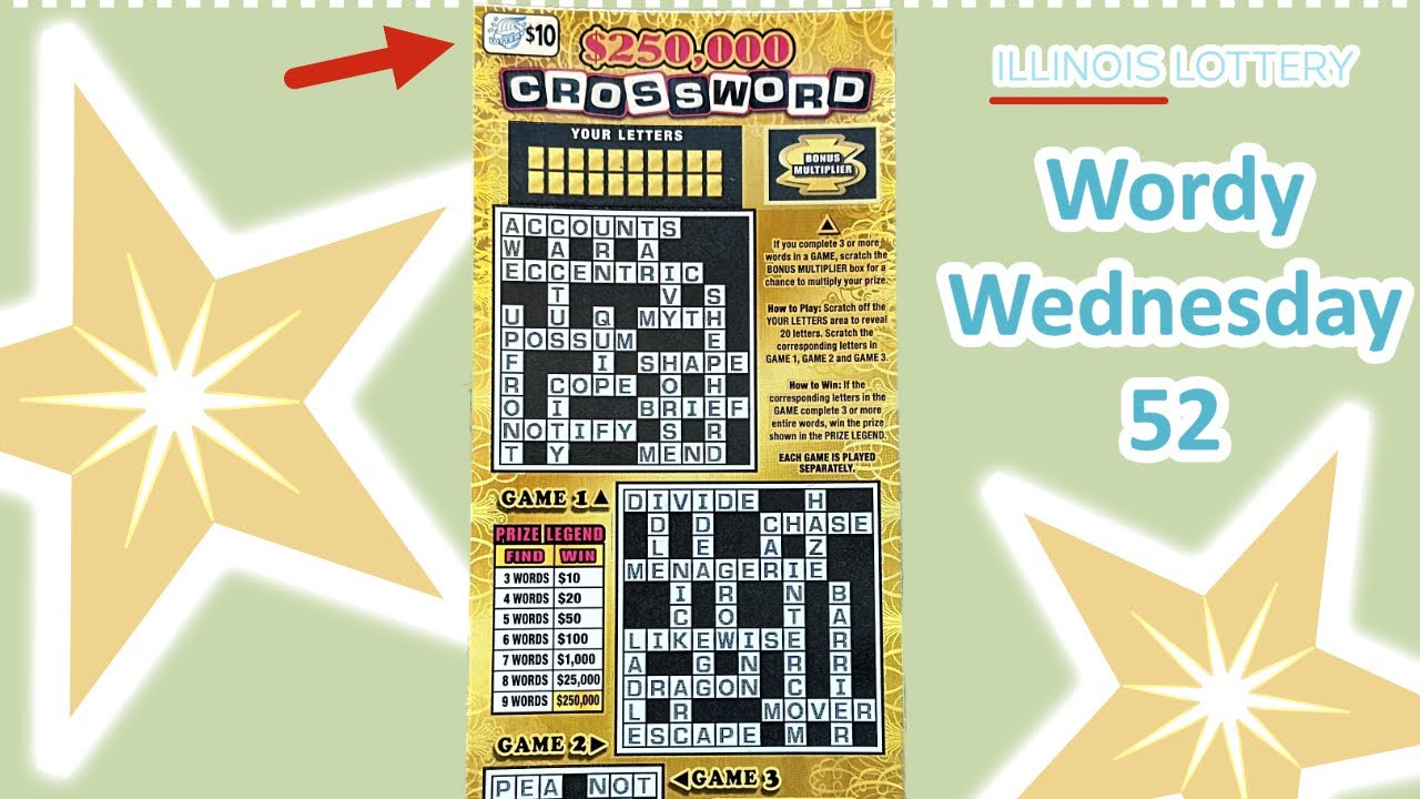 Wordy Wednesday Crossword Ticket Instant Scratchoff Ticket