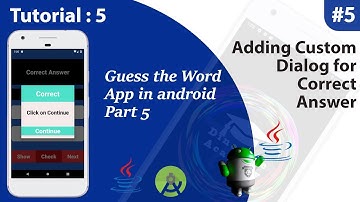 How to create a Guess the word App in Android by using Java Part 5 | Custom Dialog.