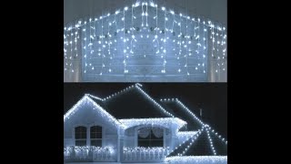 Гирлянда уличная &quot;Бахрома&quot; 19 м 500 LED.  Белый холодный,  Белый тёплый,  Синий,  Разноцветный.