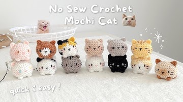 How to Crochet Mochi Cat Keychain ⋆🐾° Beginner-Friendly No Sew Crochet Tutorial l Monua DIY