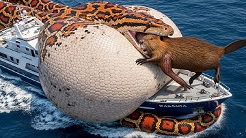 Heroic Rescue Team Saves Mother Beaver from Giant Python Attack | Animal Rescue