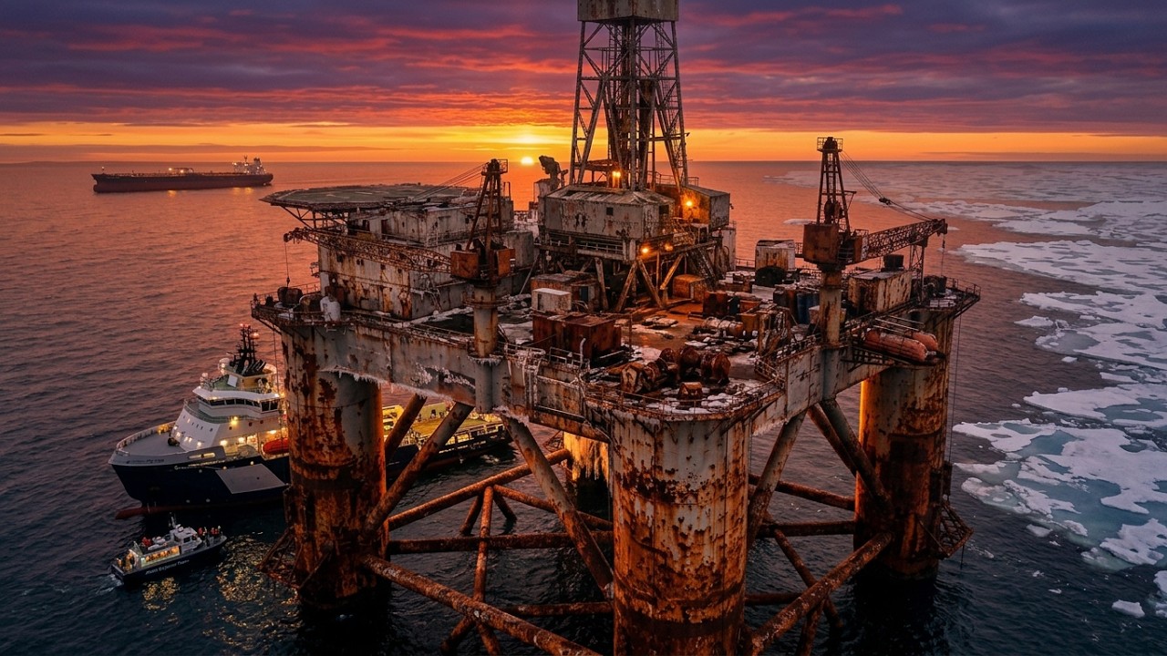 Bercut Oil Rig 200,000 Ton Oil Platform Restored from Rust | Berkut Arctic Rig ...