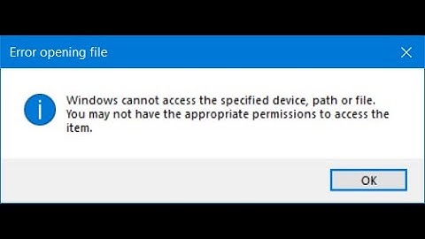 [FIXED] Windows cannot access the specified device, path, or file