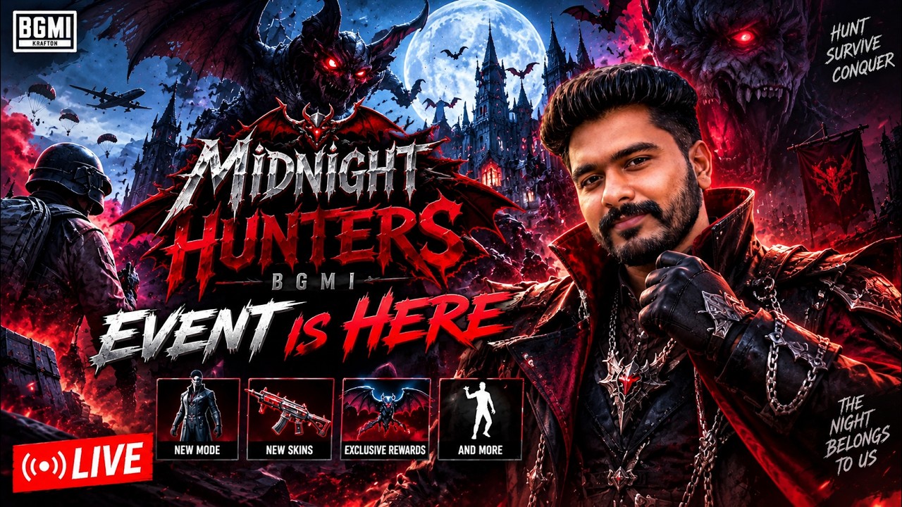 🔴 LIVE 🧛 Midnight Hunters வந்தாச்சு! 🔥 | BGMI NEW UPDATE | Nesamani Gaming 🎮