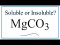 Magnesium Carbonate Solubility Concepts