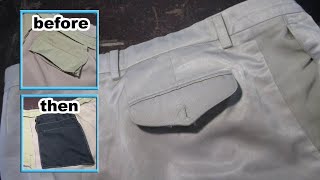 cara mengganti kain saku celana yang sudah belel supaya bagus lagi