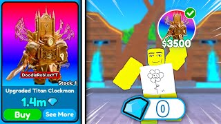 🤯 I SPENT ALL MY GEMS ON A UPGRADED TITAN CLOCKMAN 💎 - Toilet Tower Defense | Roblox