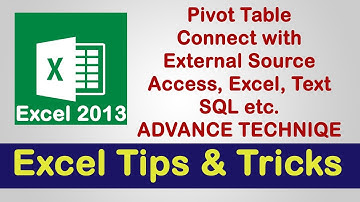 Excel 2013 Advance | Connect Pivot Tables with External Data | VeerTutorial