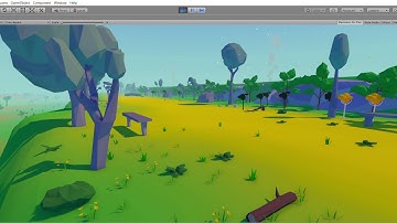 low poly forest scene | unity3d level design