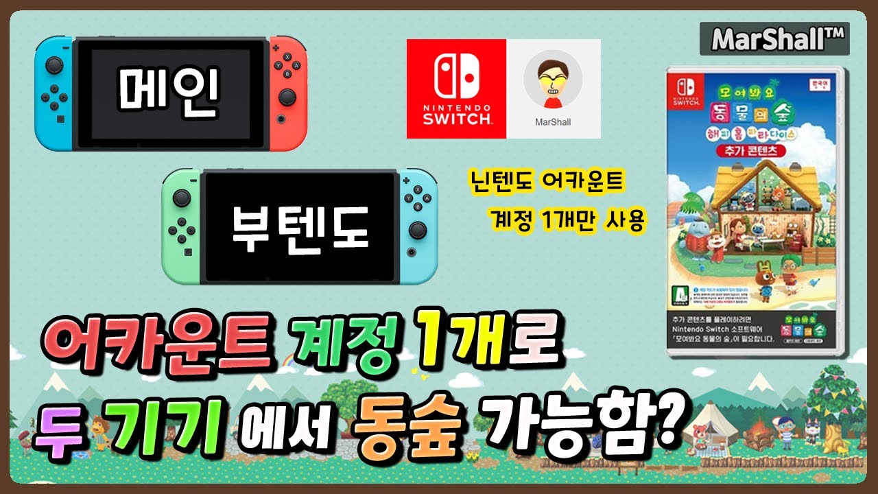 모동숲 Dlc, 어카운트 계정 1개로 2대의 스위치에서 실행가능할까요? - Youtube