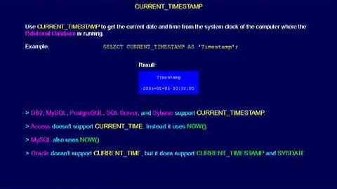 SQL 068 Scalar Functions, CURRENT_TIMESTAMP or Can I get date and time?