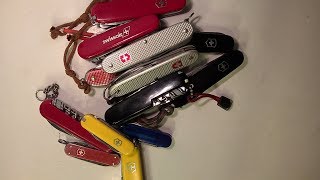 Deciding which Swiss Army Knife to carry.  (or not)