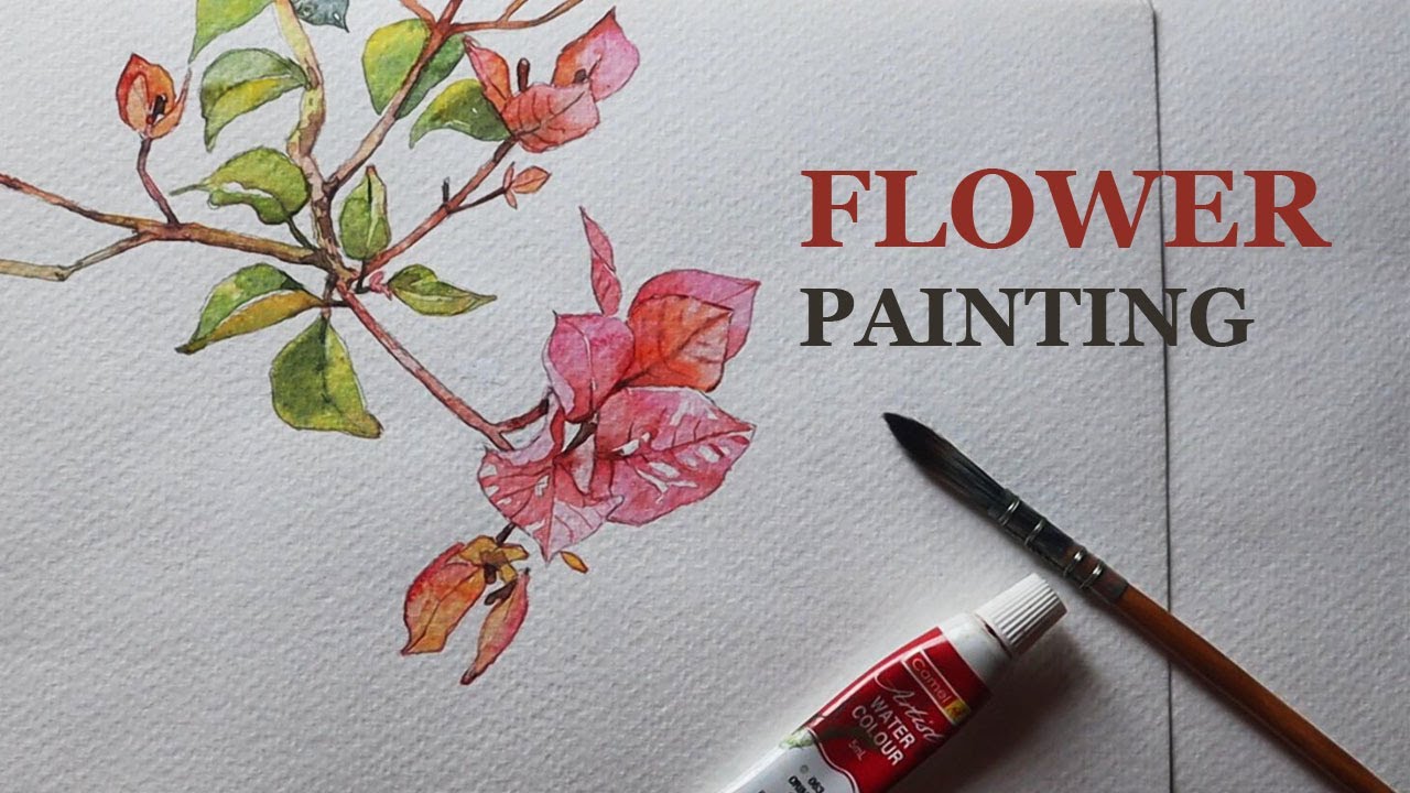 How to paint Bougainvillea in Watercolour  | flower painting