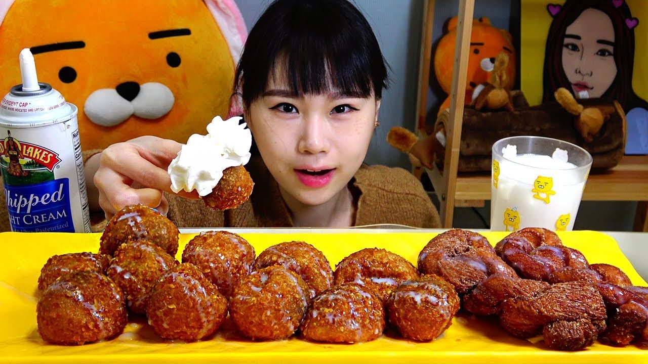 찹꿀도넛 찹쌀페스츄리 먹방 Mukbang