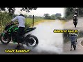 Craziest burnout in ns200  wheelie failed  ns200 wheelie  ceat zoom x1