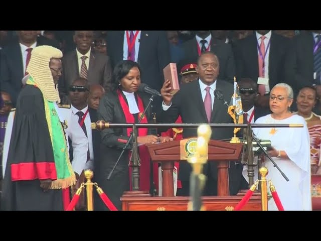 Kenyatta sworn in: Watch his inauguration speech class=