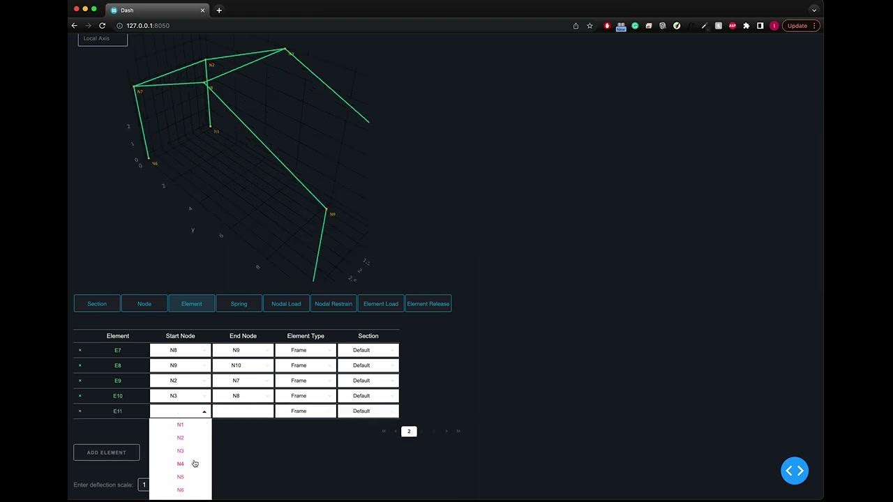 StandardSolver Frame3D online structural analysis tool reveal YouTube
