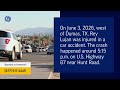 Rey Lujan Injured in Car Accident on U.S. Highway 87 Near Dumas