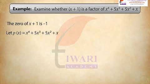 Class 9 Maths Chapter 2 Polynomials - Factorization of Polynomials Factor Theorem in Polynomial.