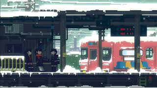 Snow Train Station Pixel Live Wallpaper screenshot 1