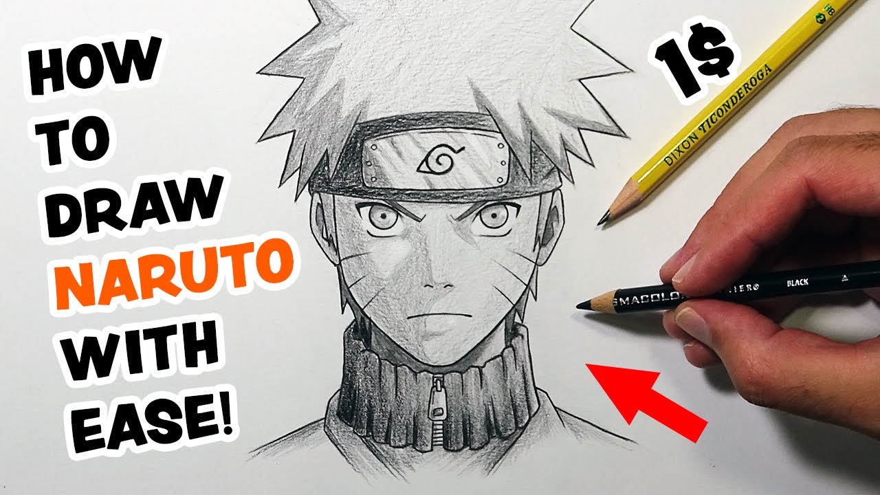 How to draw Naruto with step by step drawing tutorials