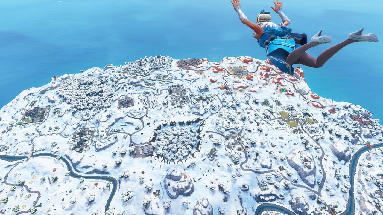 the entire fortnite map is covered in snow - snow map fortnite
