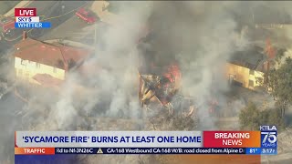 Sycamore Fire burns at least 2 homes in Whittier